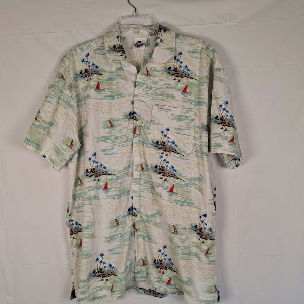 Bubba Gump Shrimp‎ Co. Shirt Large Hawaiian Camp Lt. Dan's Aloha Gear Forrest